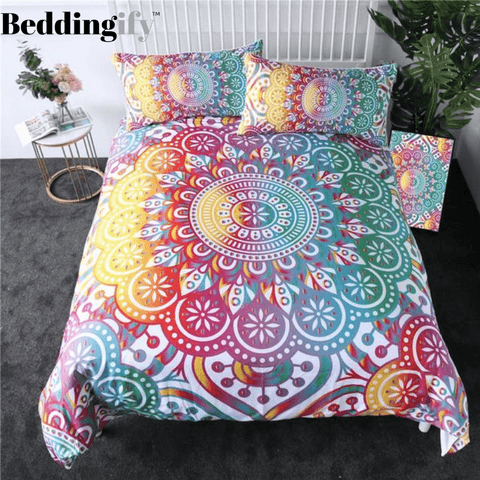 Image of Rainbow Mandala Bedding Set - Beddingify