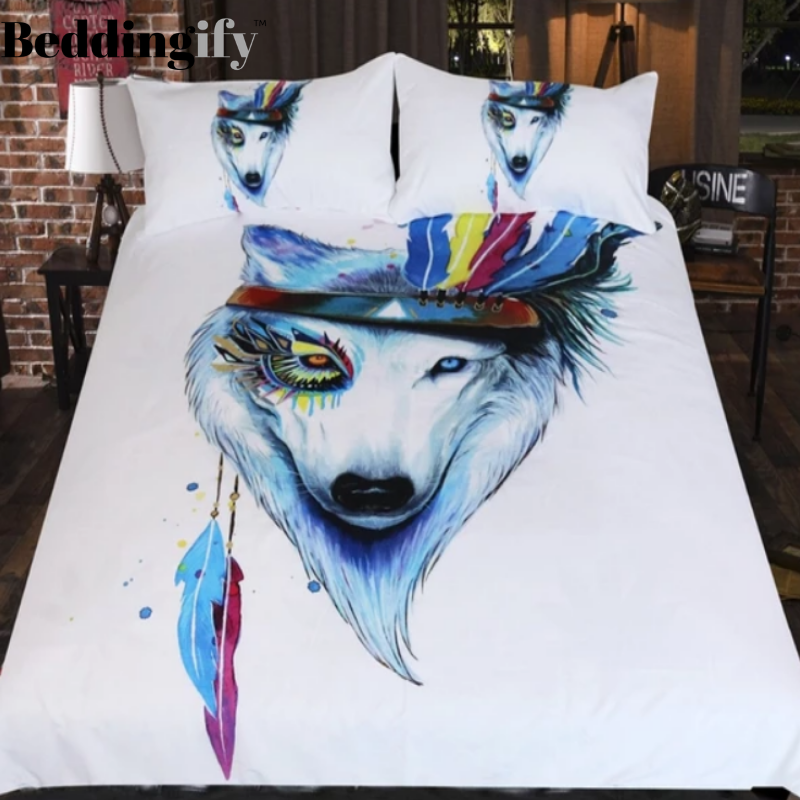Hippie Wolf Bedding Set - Beddingify