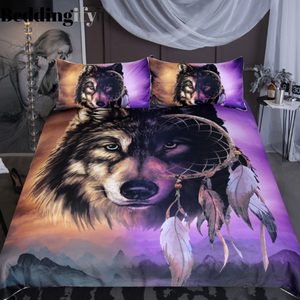 Tribal Dreamcatcher Wolf Comforter Set - Beddingify