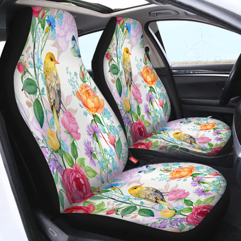Image of Bird With Flowers SWQT2508 Car Seat Covers