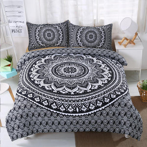 Black Lotus Mandala Pattern Comforter Set - Beddingify