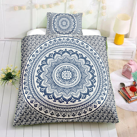 Image of Black and Blue Mandala Bedding Set - Beddingify