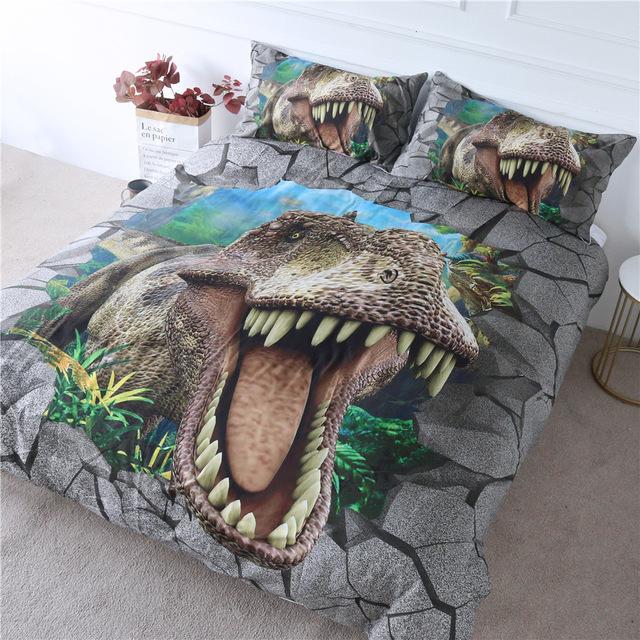 3D Scary Dinosaur Comforter Set - Beddingify