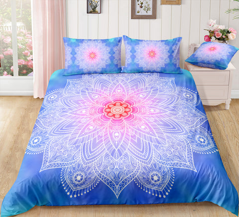 Image of Blue Mandala Pattern Bedding Set - Beddingify