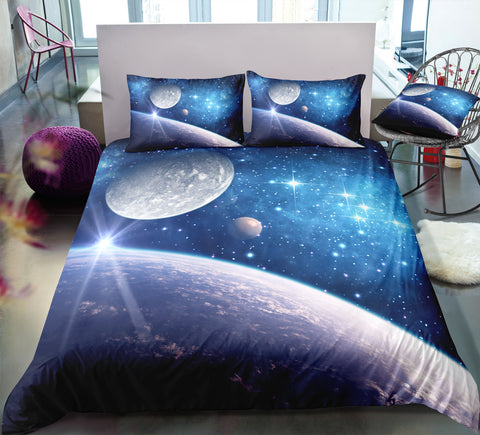Image of Blue Universe Bedding Set - Beddingify