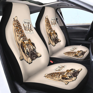 Born To Be Wild Pug SWQT0762 Car Seat Covers