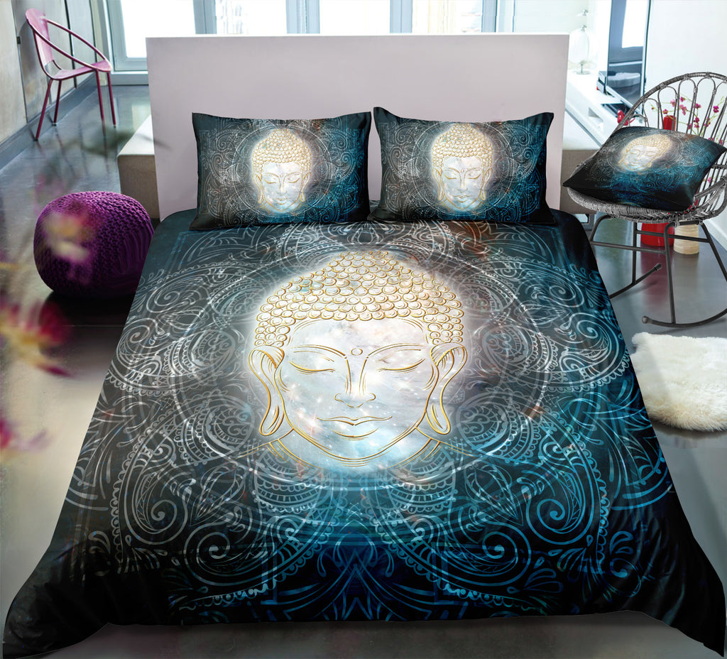 Buddha in the Lotus Mandala Space Bedding Set - Beddingify