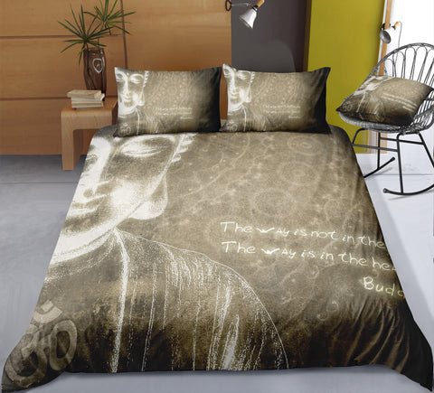 Image of Burgundy Buddha Vintage Background Bedding Set - Beddingify