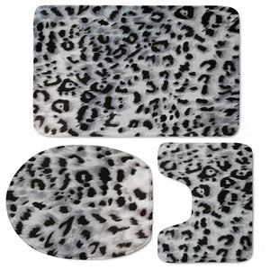 Snow Leopard Toilet Three Pieces Set