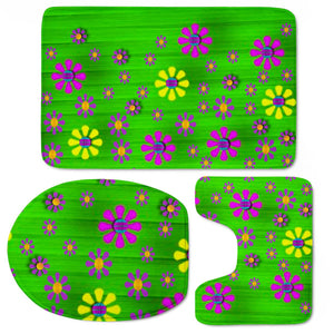 Flowers Dance In The Green Toilet Three Pieces Set