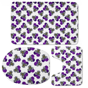 Violet Flowers Toilet Three Pieces Set