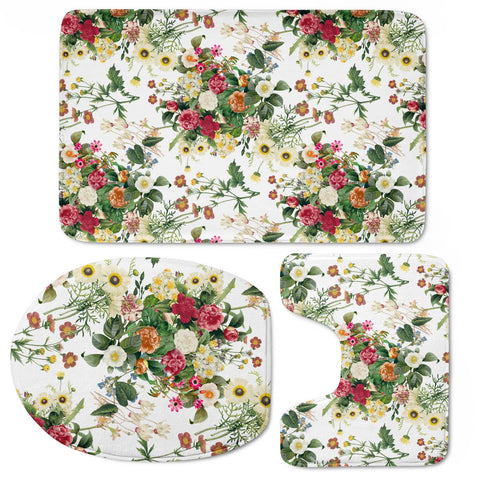 Image of Vintage Flowers Toilet Three Pieces Set