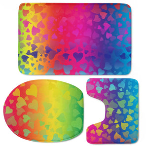 Colorful Hearts Toilet Three Pieces Set