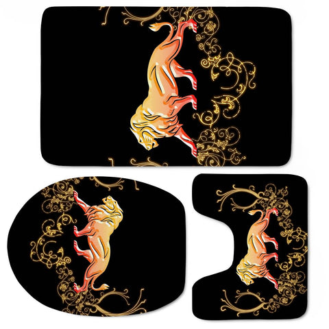 Image of Wonderful Golden Lion Toilet Three Pieces Set