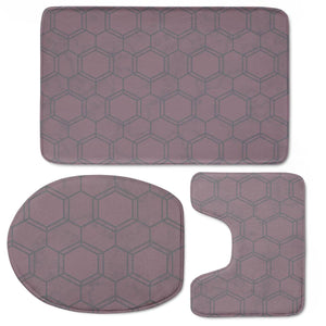 Rose Honeycomb Pattern Toilet Three Pieces Set