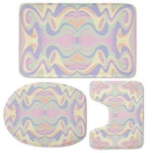 Abstract Pastel Colors Toilet Three Pieces Set