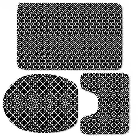 Image of Black White Simple Geometric Pattern Toilet Three Pieces Set