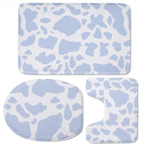 Blue Cow Print Toilet Three Pieces Set