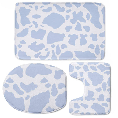 Image of Blue Cow Print Toilet Three Pieces Set