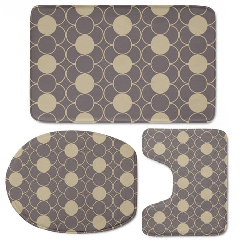 Image of Brown Beige Dots Pattern Toilet Three Pieces Set