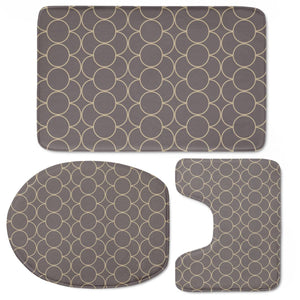 Brown Beige Circles Pattern Toilet Three Pieces Set