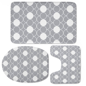 Grey White Dots Pattern Toilet Three Pieces Set