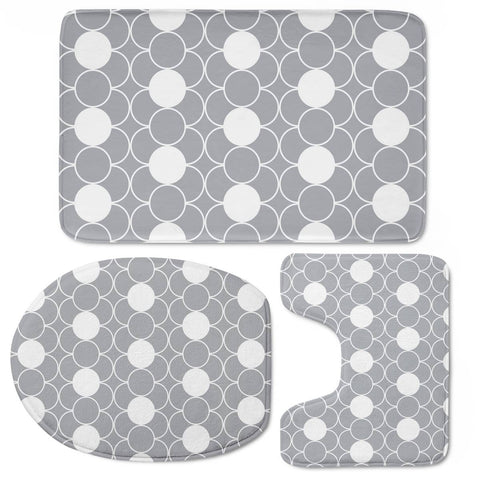 Image of Grey White Dots Pattern Toilet Three Pieces Set