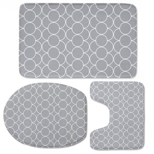 Grey Circles Pattern Toilet Three Pieces Set