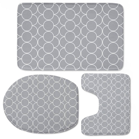 Image of Grey Circles Pattern Toilet Three Pieces Set