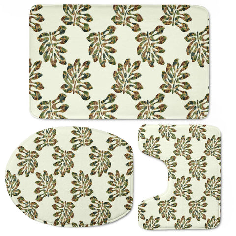 Image of Camouflage Tropical Leaf Toilet Three Pieces Set