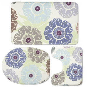 Retro Flowers Toilet Three Pieces Set