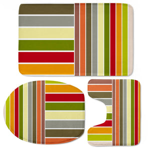 Autumn Colors Stripes Toilet Three Pieces Set