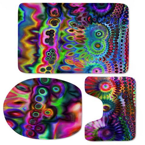 Image of Chromatic Rainbow Warp Toilet Three Pieces Set