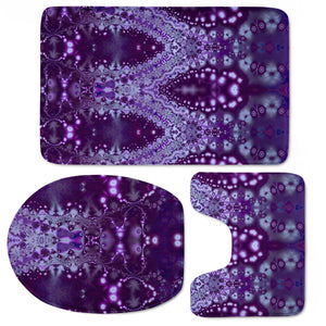 Lavender Lace On Purple Toilet Three Pieces Set