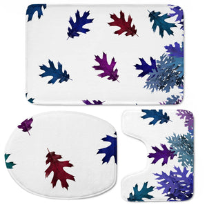 Blue Purple Leaves Toilet Three Pieces Set