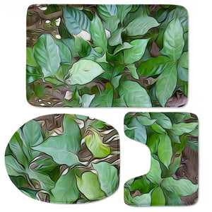 Garden Green Leaves Toilet Three Pieces Set