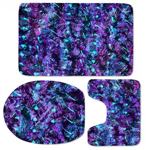 Purple And Teal Madness Toilet Three Pieces Set