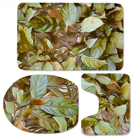 Image of Garden Leaves Toilet Three Pieces Set