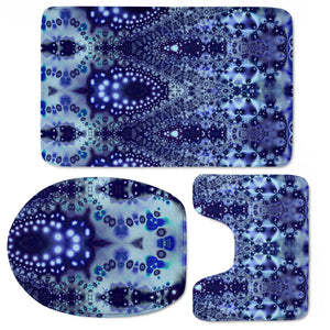 Blue Lace Fractal Toilet Three Pieces Set