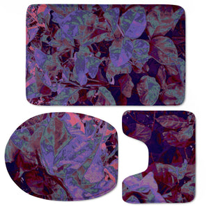 Purple Abstract Garden Toilet Three Pieces Set