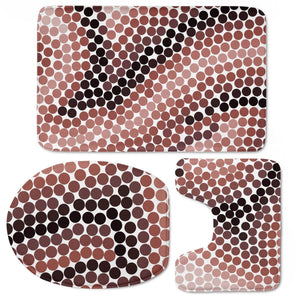 Brown Mosaic Circles Toilet Three Pieces Set