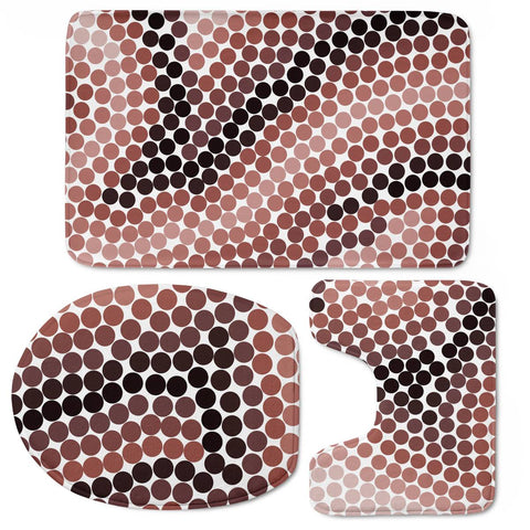 Image of Brown Mosaic Circles Toilet Three Pieces Set