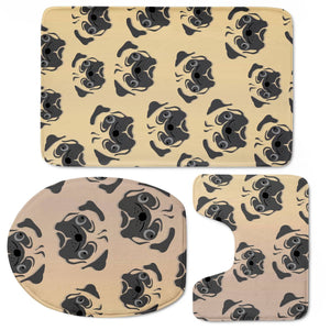 Pugs All Over Toilet Three Pieces Set