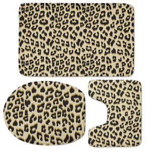 Leopard Print Brown Toilet Three Pieces Set