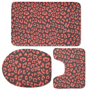 Living Coral Leopard Pattern Toilet Three Pieces Set