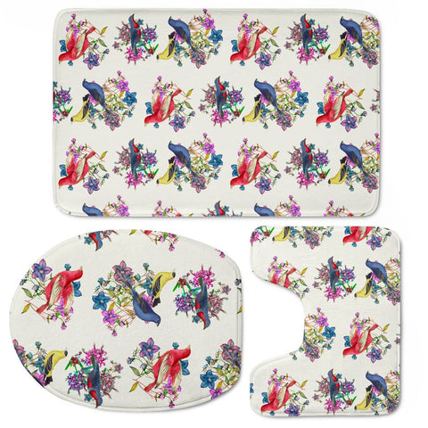 Image of Flowers And Birds Toilet Three Pieces Set