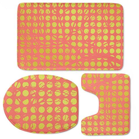 Image of Gold Orange Tree Dots Toilet Three Pieces Set