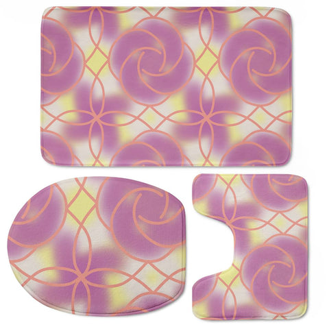 Image of Colorful Abstract Pattern Toilet Three Pieces Set