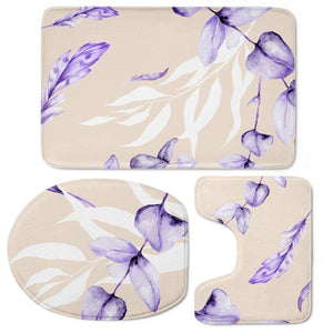 Floral Boho Watercolor Pattern Toilet Three Pieces Set