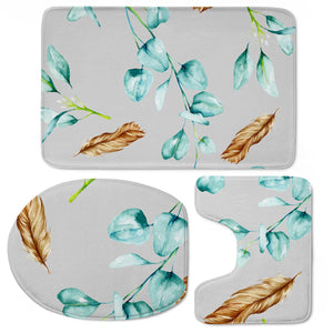 Floral Boho Watercolor Pattern Toilet Three Pieces Set